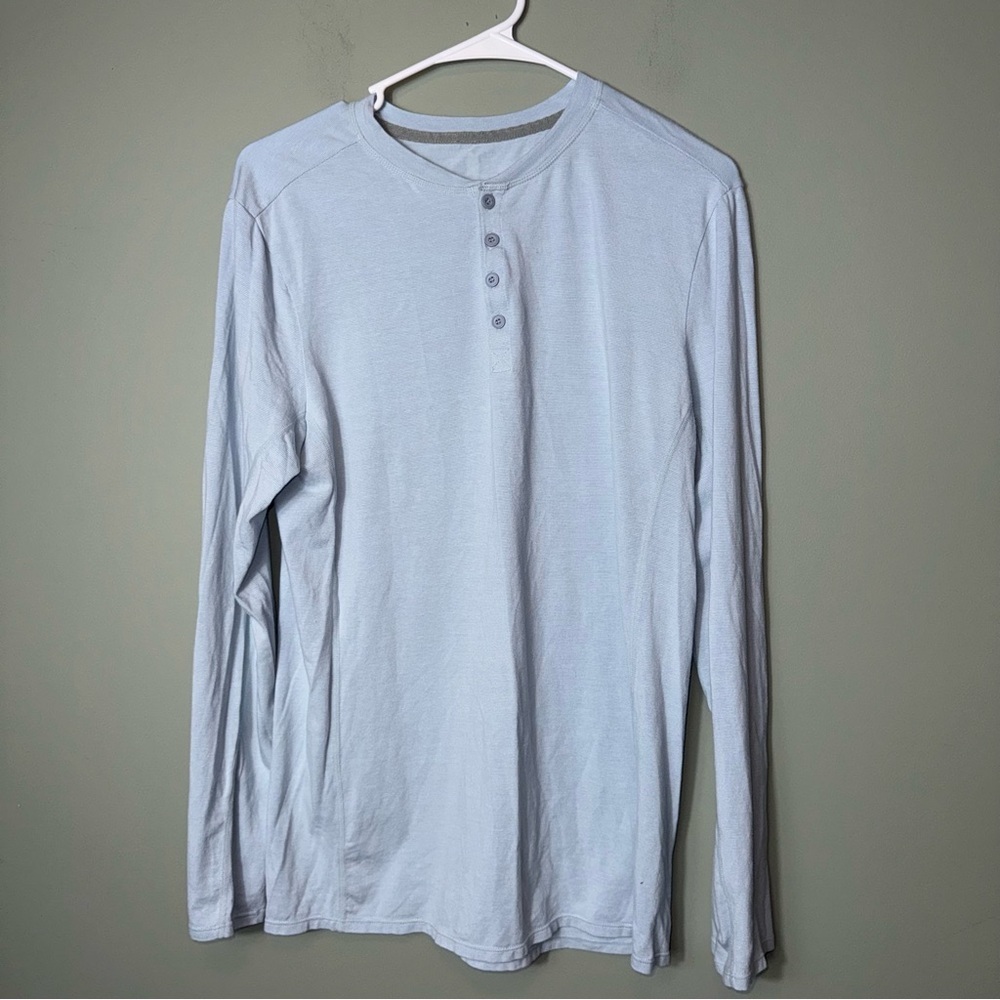 HYLETE Men’s‎ Henley Light Blue Small Bamboo Blend